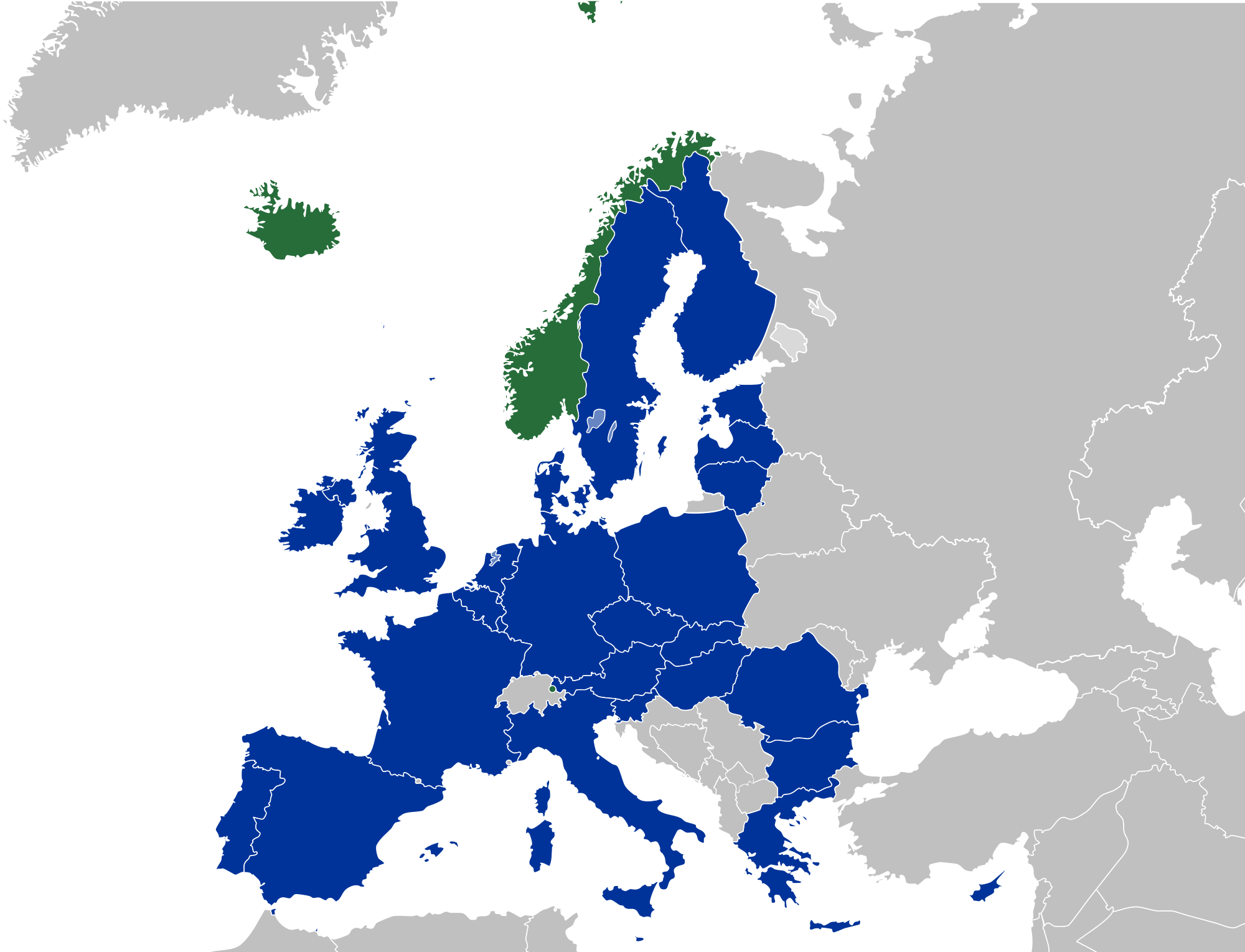 EU & EEA 国家示意图